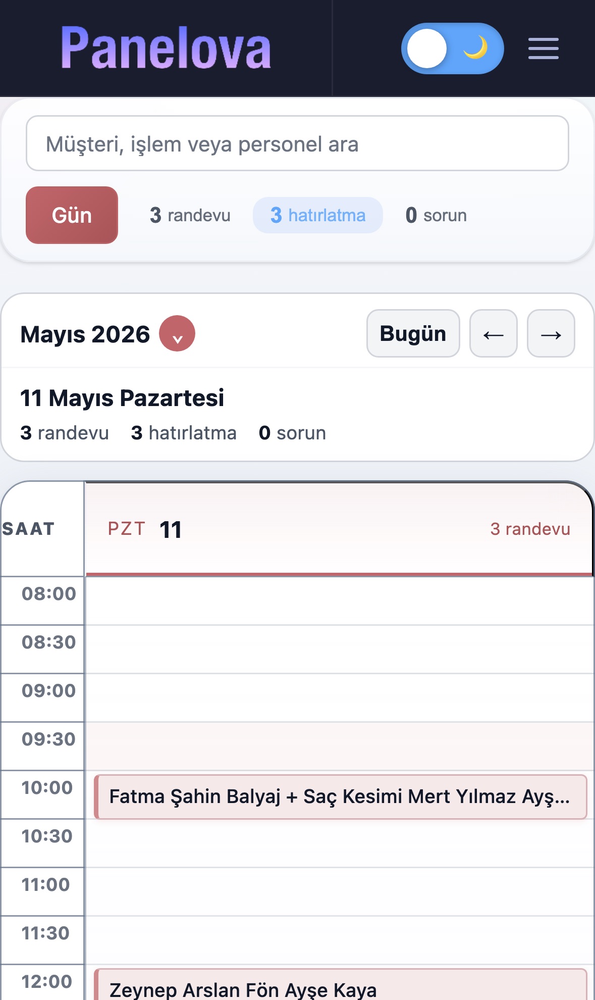 Panelova mobil takvim